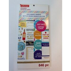 Craft Smart Life's Biggest Moments Stickers 846 pc Scrapbooking Journaling Book